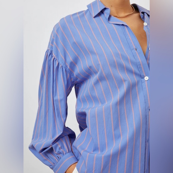 Rails Lavender and Coral Striped Button Down Shirt - Picture 2 of 8